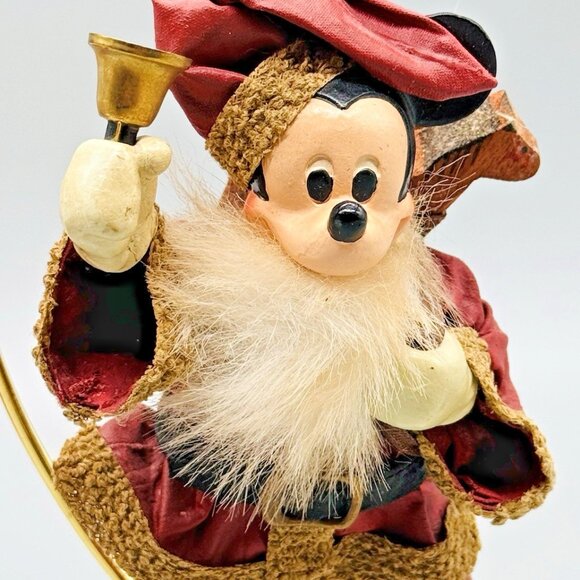 Santas World Kurt Adler Fabric Mickey Mouse Santa Figure Walt Disney 6 inch - Picture 2 of 11